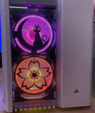 Luna Crescent Moon Cat Gaming Computer Fan Shroud / Grill / Cover -  Sailor Moon - Custom 3D Printed - 120mm, 140mm