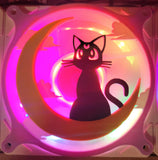 Quad Color Edition Luna Crescent Moon Cat Gaming Computer Fan Shroud / Grill / Cover -  Sailor Moon - Custom 3D Printed - 120mm, 140mm