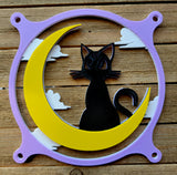 Quad Color Edition Luna Crescent Moon Cat Gaming Computer Fan Shroud / Grill / Cover -  Sailor Moon - Custom 3D Printed - 120mm, 140mm