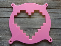 Pixel Heart Gaming Computer Fan Shroud / Grill / Cover - Custom 3D Printed- Kawaii - 120mm, 140mm