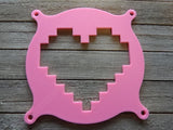 Pixel Heart Gaming Computer Fan Shroud / Grill / Cover - Custom 3D Printed- Kawaii - 120mm, 140mm