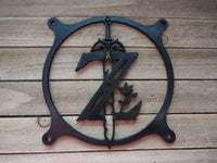 Legend of Zelda Sword Logo Emblem Gaming Computer Fan Shroud / Grill / Cover - Legend of Zelda - Custom 3D Printed - 120mm, 140mm