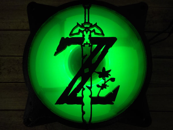 Legend of Zelda Sword Logo Emblem Gaming Computer Fan Shroud / Grill / Cover - Legend of Zelda - Custom 3D Printed - 120mm, 140mm