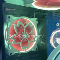 Sakura Cherry Blossom Logo V2 Gaming Computer Fan Shroud / Grill / Cover - Custom 3D Printed - 120mm, 140mm