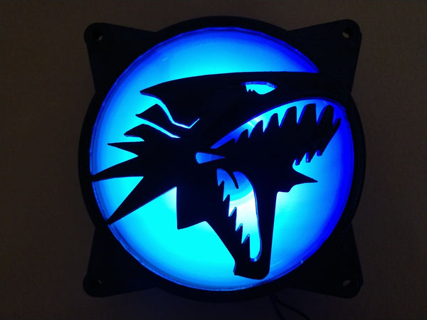 Blue Eyes White Dragon Gaming Computer Fan Shroud / Grill / Cover - Yu-Gi-Oh - Custom 3D Printed - 120mm, 140mm