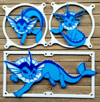 Vaporeon Tri Color Collection Gaming Computer Fan Shroud / Grill / Cover -  Pokemon - Custom 3D Printed - 120mm, 140mm, 240mm