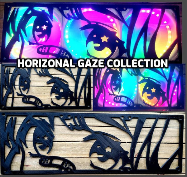 Horizontal Gaze Collection Gaming Computer Artisan Fan Shroud / Grill / Cover - Anime - Custom 3D Printed - 240mm, 360mm