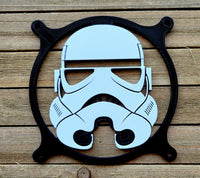 Storm Trooper Helmet Artisan Gaming Computer Fan Shroud / Grill / Cover w/ Dual Color - Star Wars - Custom 3D Printed - 120mm, 140mm