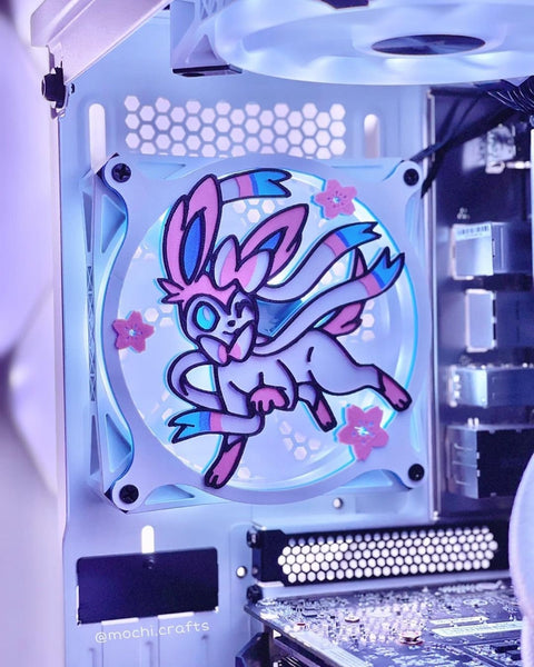 Sylveon FIVE COLOR Collection Artisan Gaming Computer Fan Shroud / Grill / Cover -  Pokemon - Custom 3D Printed - 120mm, 140mm