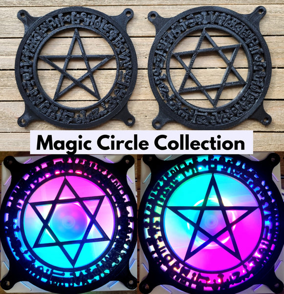 Arcane Magic Circle Collection - Artisan Gaming Computer Fan Shroud / Grill / Cover - Custom 3D Printed - 120mm, 140mm