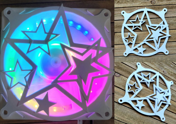 Star Burst Gaming Computer Artisan Fan Shroud / Grill / Cover - Sky and Beyond - Custom 3D Printed - 120mm, 140mm