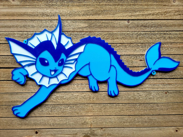 Vaporeon 3D Artisan Wall Plate - Pokemon - Custom 3D Printed