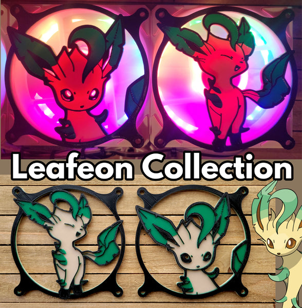 Leafeon Tri Color Collection Gaming Computer Fan Shroud / Grill / Cover -  Pokemon - Custom 3D Printed - 120mm, 140mm, 240mm