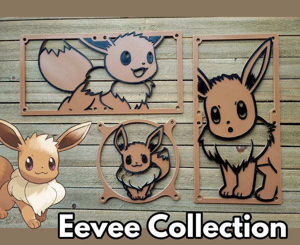 Eevee MultiColor Collection Gaming Computer Fan Shroud / Grill / Cover -  Pokemon - Custom 3D Printed - 120mm, 140mm, 240mm