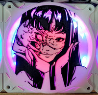 Tomie Portrait - Junji Ito Dual Color Gaming Computer Fan Shroud / Grill / Cover - Custom 3D Printed - 120mm, 140mm