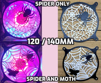 Hanging Spider Collection - Dual Color Artisan Gaming Computer Fan Shroud / Grill / Cover - Sakurai Armory - Custom 3D Printed